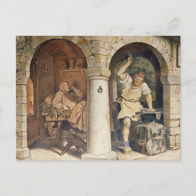 Carte Postale Le forgeron de Ruhla, vers 1854 (Devant)