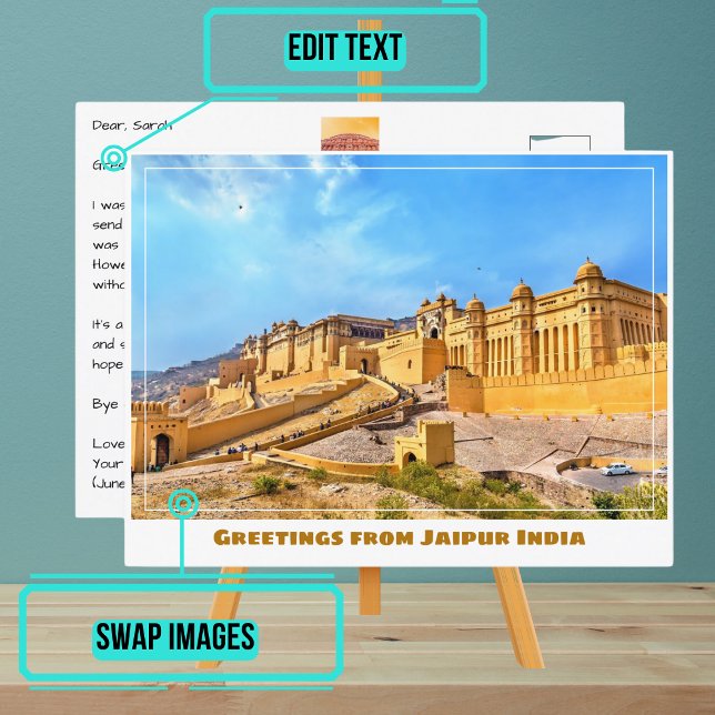 Carte Postale Le fort d'Amer à Jaipur en Inde (Please enjoy our postcard)