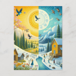 Carte Postale Le froid hivernal à l'équinoxe verne du printemps