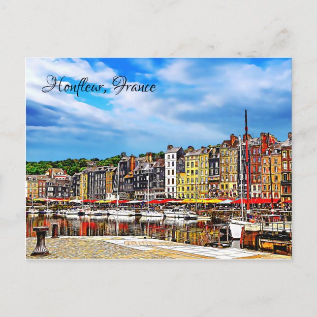 Carte Postale Le front de mer du port de Honfleur en Normandie,  (Devant)