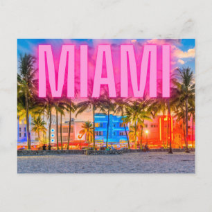 Carte Postale Le front de mer pittoresque de Neon Miami