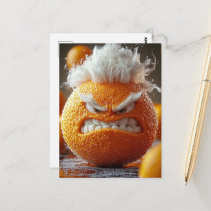 Carte Postale Le Fruit Orange Angry