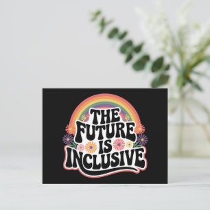 Carte Postale Le futur est drapeau arc-en-ciel LGBTQ inclusif ga