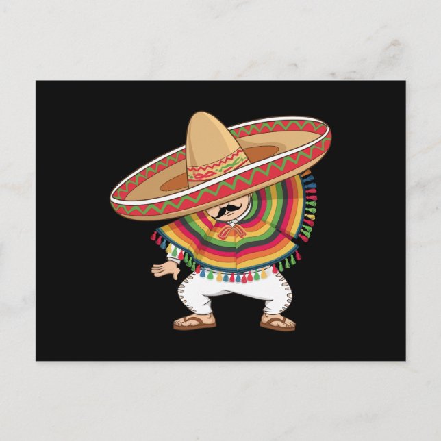 Carte Postale Le garçon mexicain Dabbing Poncho Cinco de Mayo (Devant)