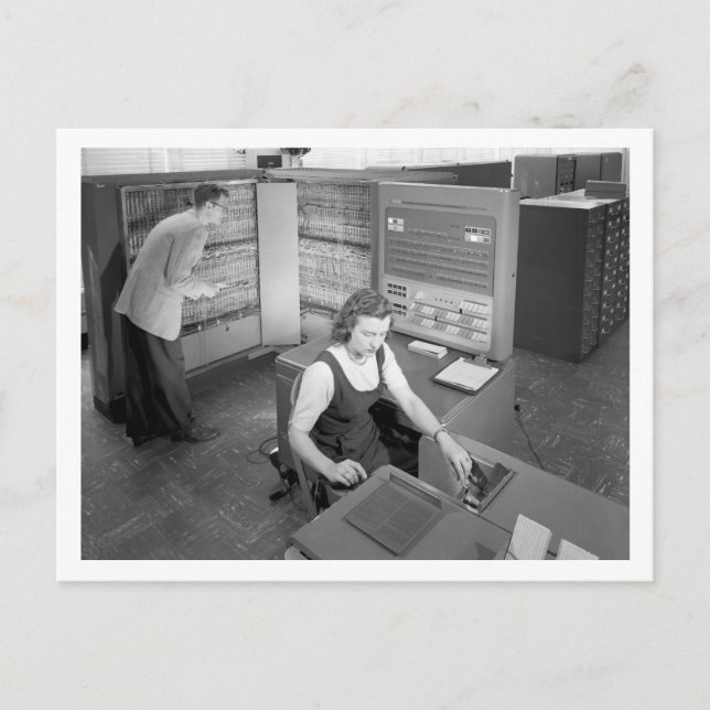 Carte Postale Le garçon rencontre la fille, Rencontre sur ordina (Devant)