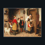 Carte Postale Le gâteau d'anniversaire, peinture vintage<br><div class="desc">Le gâteau d'anniversaire,  peinture d'Otto Rethel,  1866</div>