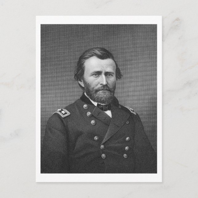 Carte Postale Le général Ulysses Simpson Grant, gravé après une  (Devant)