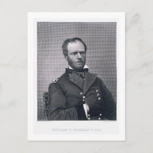 Carte Postale Le général William Tecumseh Sherman, gravé après u