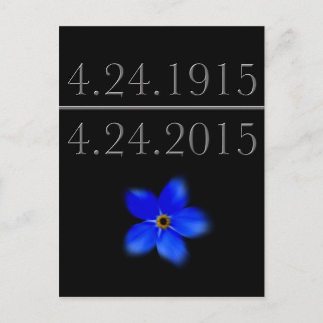 Carte Postale Le génocide arménien ne m'oublie pas (Devant)