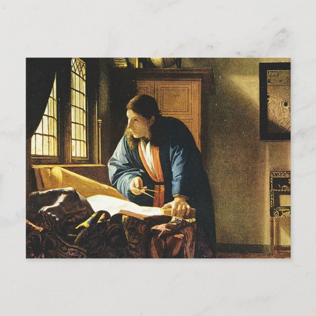 Carte Postale Le géographe de Johannes Vermeer (vers 1669) (Devant)