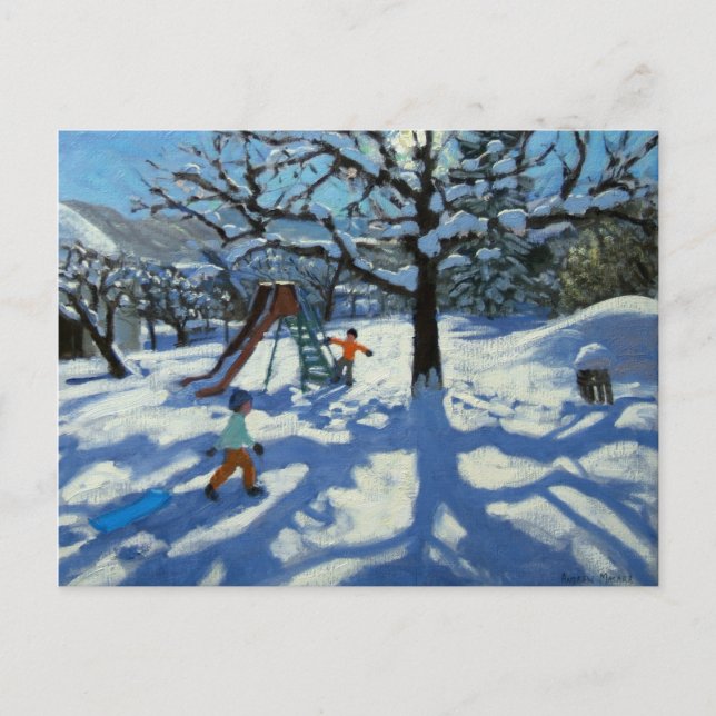 Carte Postale Le glissement en hiver Bourg St Moritz (Devant)