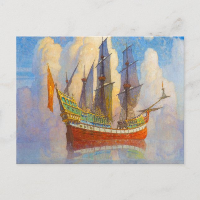 Carte Postale Le Golden Galleon, 1922 par Newell Convers Wyeth (Devant)