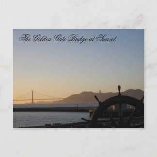 Carte Postale Le Golden Gate Bridge au coucher du soleil