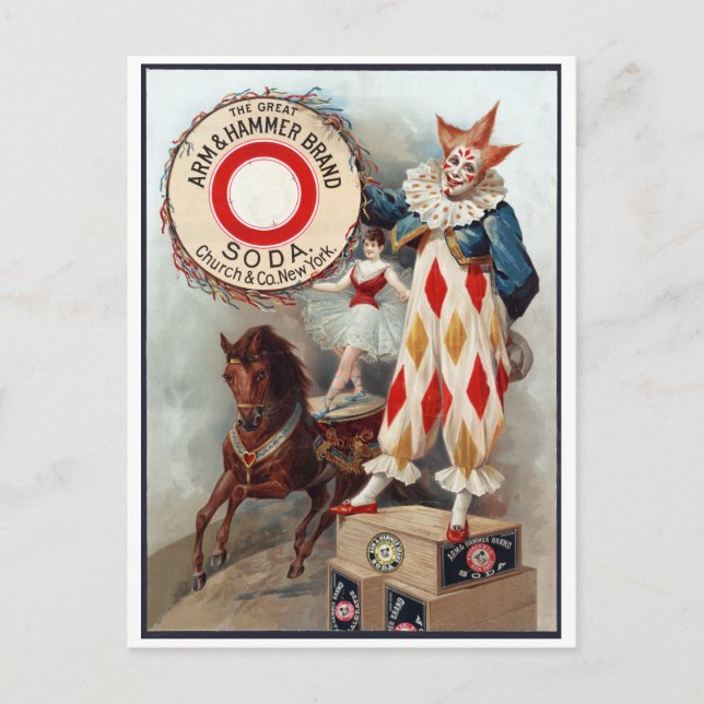 Carte Postale Le grand Arm & Hammer marque soda, c. 1900 (Devant)