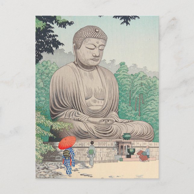 Carte Postale Le Grand Bouddha à Kamakura FUJISHIMA TAKEJI (Devant)