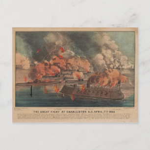 Carte Postale Le Grand Combat À Charleston 1863 Guerre Civile