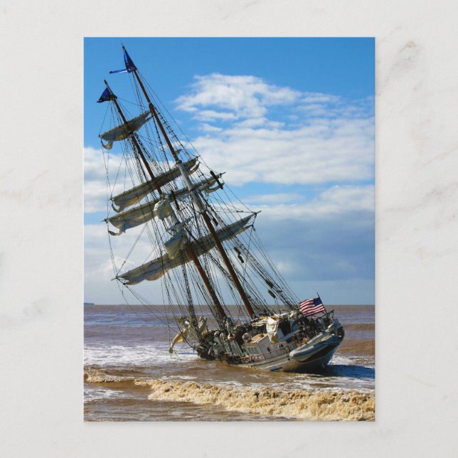 Carte Postale Le grand navire Irving Johnson (Devant)