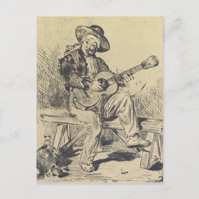 Carte Postale Le guitare d'Edouard Manet (Devant)