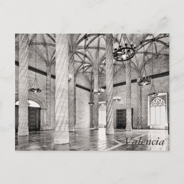 Carte Postale Le Hall des Colonnes de Valence (Devant)