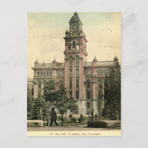 Carte Postale Le Hall of Justice, San Francisco CA 1908 vintage