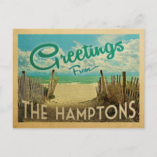 Carte Postale Le Hamptons Beach Vintage voyage