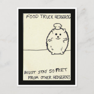 Carte Postale Le hérisson de camion de nourriture est seul