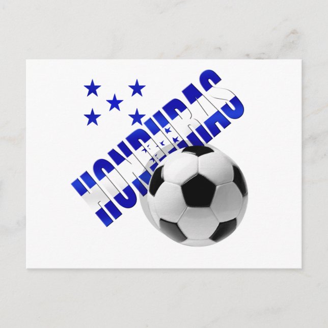 Carte Postale Le Honduras soccer étoiles football ballon design (Devant)