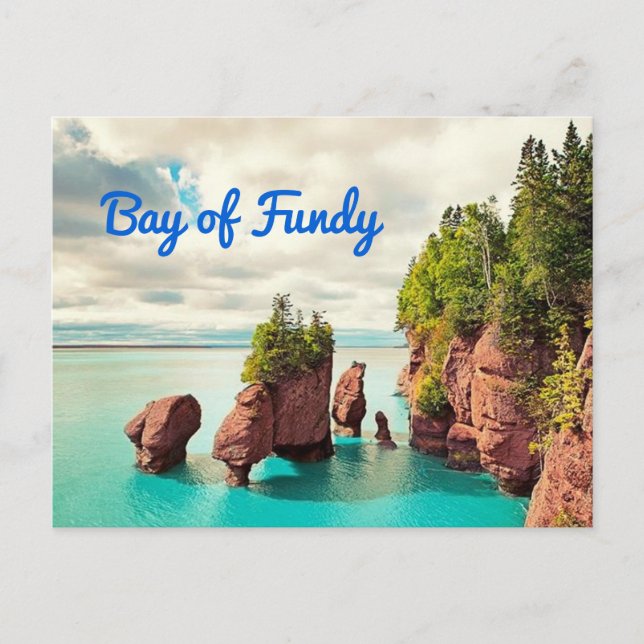 Carte Postale Le Hopewell Rocks Bay de Fundy Canada stylisé (Devant)