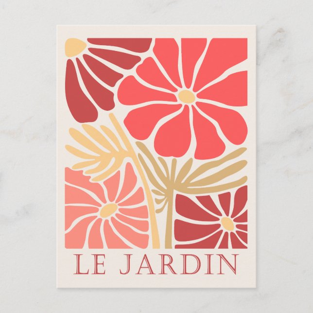 Carte Postale Le Jardin Boho Fleurs (Devant)