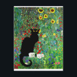 Carte Postale Le jardin de Klimt<br><div class="desc">Le jardin de Klimt avec chat noir</div>