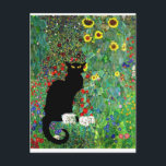 Carte Postale Le jardin de Klimt<br><div class="desc">Le jardin de Klimt avec chat noir</div>