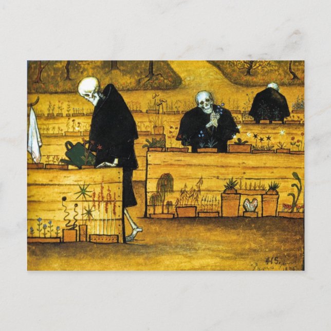 Carte Postale Le jardin de la mort par Hugo Simberg 1896 (Devant)