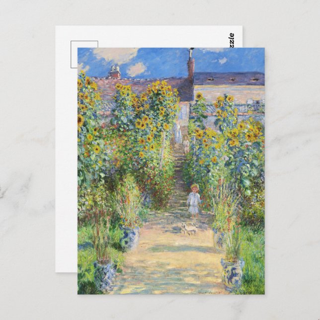 Carte Postale Le jardin de l'artiste à Vetheuil par Claude Monet (Devant / Derrière)