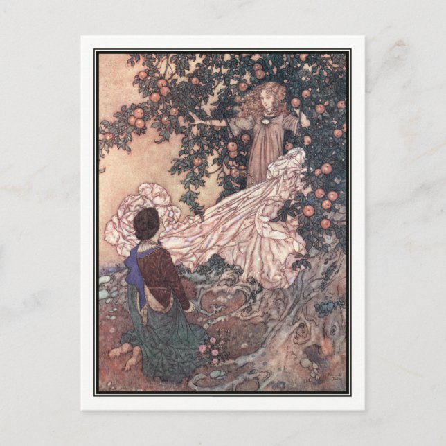 Carte Postale Le Jardin du Paradis par Edmund Dulac (Devant)