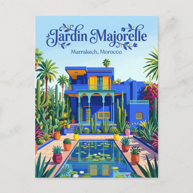 Carte Postale Le Jardin Majorelle Maroc (Devant)