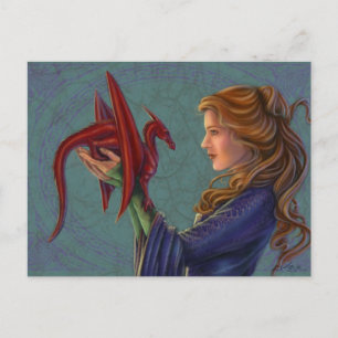 Carte Postale Le jeune dragon rouge