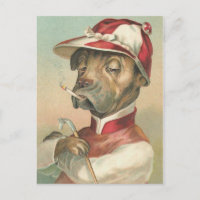 "Le Jockey Fumeur" Chien Vintage
