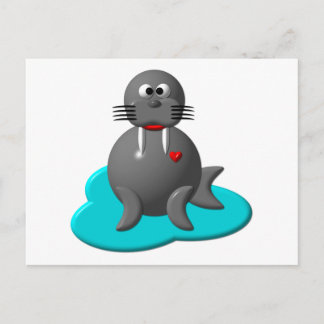 Carte Postale Le joli Walrus dans l'eau