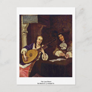 Carte Postale Le Joueur De Lute Par Borch D. J. Gerard Ter