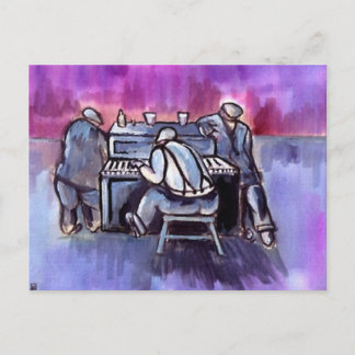 CARTE POSTALE LE JOUEUR PIANO