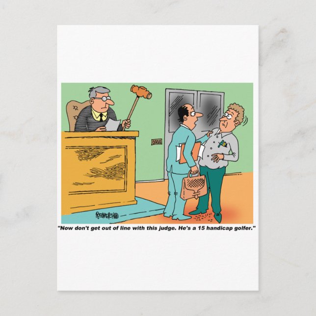 Carte Postale Le Juge Possède Un Gavel À Longtemps Manipulé (Devant)