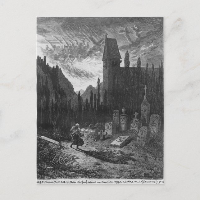 Carte Postale Le Juif errant dans le cimetière (Devant)