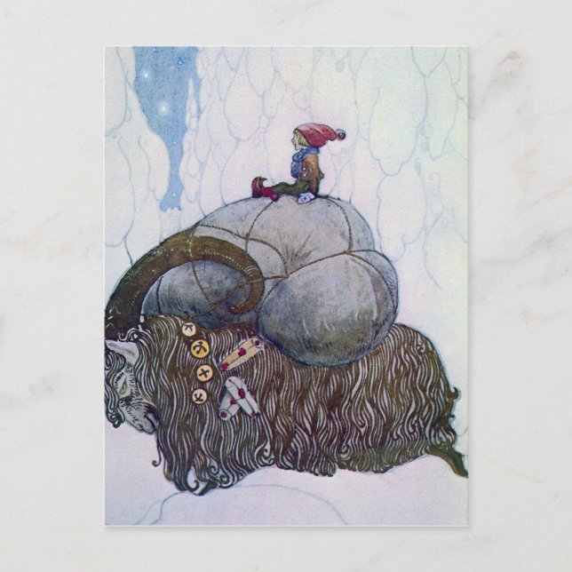 Carte Postale « Le Julbock » Chèvre de Noël par John Bauer (Devant)