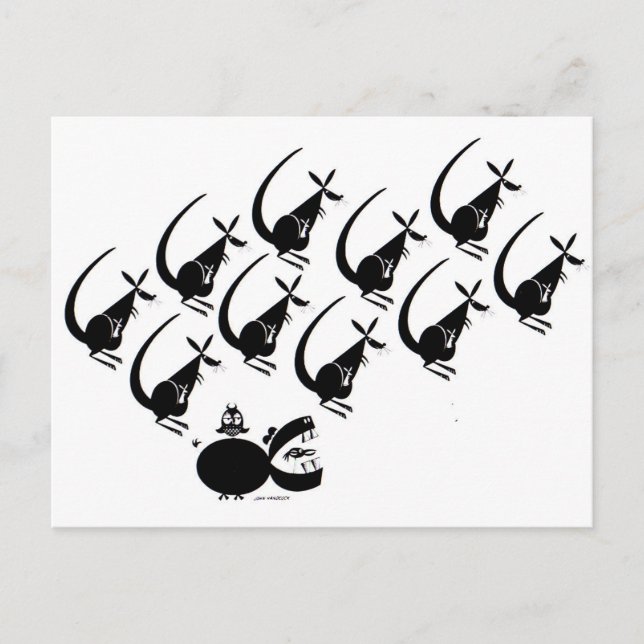 Carte Postale Le kangourou a sauté sur l'hippo (Devant)