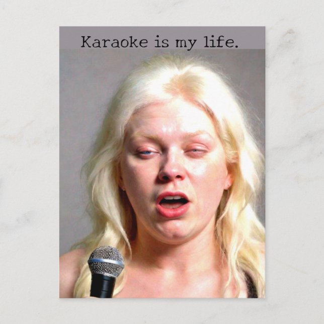 Carte Postale Le Karaoké est ma vie (Devant)