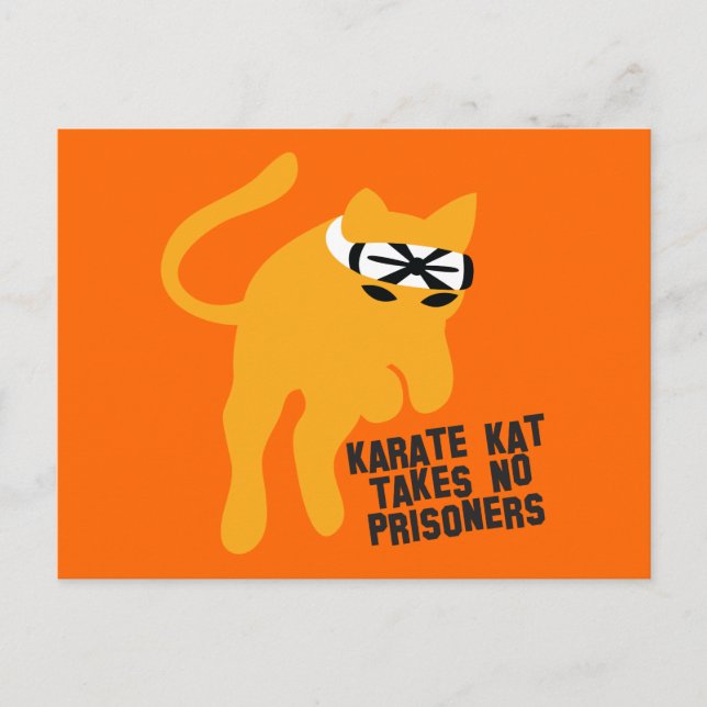Carte Postale Le karaté KAT (chat) ne prend aucun prisonnier (Devant)