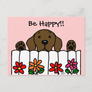 Carte Postale Le Labrador du chocolat vous observe