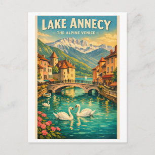 Carte Postale Le lac d'Annecy, France, dans un classique voyage 