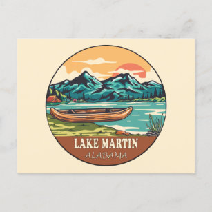 Carte Postale Le lac Martin Alabama Emblème de la pêche nautique