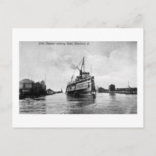 Carte Postale Le lac Steamer pénètre dans la rivière, Cleveland,